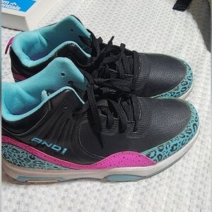 AND1 Women's Black Teal Pink Athletic Sneakers